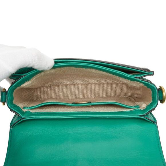 MCM Visetos Logogram Studs Leather Shoulder Bag